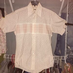 Wrangler Men's Tan and Cream Button Down Shirt